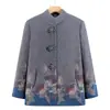 Ropa para mujeres de mediana edad y mayores, abrigo de otoño para abuela, nuevo estilo de primavera y otoño para madres, blusa de cuello alto para mujeres de 70-80 años