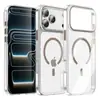 Funda magnética transparente para teléfono móvil adecuada para Apple 17Promax Iphone16Plus Alta transparencia Cubierta protectora dos en uno