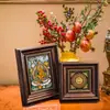 Deus da Riqueza Amarelo Pequeno Thangka Porta-Retrato Ornamento Bodhisattva Manjushri Tara Verde Entrada Sala de Estar Pintura Decorativa Pintura Suspensa Estátua de Buda Adoração