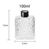 En Stock Cubo de Agua Cuadrado Vidrio Repujado Botella Vacía de Aromaterapia Difusor de Fragancia de Aceite Esencial Hotel Hogar Alta Estética