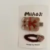 Adorable Oso de Fieltro de Lana Combinación de Pasador y Diadema para el Cabello Pasador Lateral para Bebé Gomas Elásticas