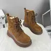 Botines, Zapatos Cálidos de Algodón, Plataforma de Suelas Gruesas, Botas con Cordones y de Terciopelo, Novedad Otoño e Invierno 2025 Casual Retro