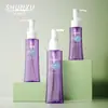 En Stock Botella Morada Tipo Prensa con Forma de Cintura para Agua y Aceite Desmaquillante 150ml Botella Dispensadora Amarilla Translúcida para Cosméticos de Cuidado de la Piel