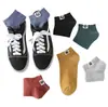 Calcetines Desnudos con Etiqueta de Tela con Etiqueta Calcetines de Barco Retro para Hombre Calcetines Nuevos de Algodón Color Sólido Invisible de Boca Baja Calcetines para Hombre Venta al por Mayor