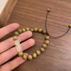 Pulsera Retro Verde con Cuentas para Mujer Verano 2025 Nuevo Nuevo Estilo Chino Pareja Ajustable Joyería de Mano al por Mayor