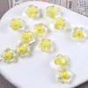 Cuentas de Flor Transparente de Cinco Pétalos con Agujero Recto para Joyería DIY, Pulseras Hechas a Mano, Accesorios para el Cabello, Cadenas para Teléfono, Accesorios para Mujer al por Mayor