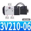 Válvula Solenoide de Tres Vías y Dos Posiciones 3V210-08 Válvula Neumática 3V110-06 310-10-Nc 410-15-No 120