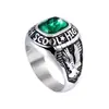 Anillos Europeos y Americanos de Aleación Transfronterizos Soldado Americano Águila Retro Incrustado Anillo de Piedras Preciosas Rojas Azules Negras Verdes Venta Directa de Fábrica