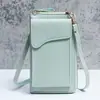 2025 Casual Nova Moda Estilo Coreano Bolsa de Ombro Transversal Grande Capacidade Carteira Longa Feminina Cor Sólida Bolsa para Celular