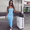 2018 ebay AliExpress Verano Europeo y Americano Vestido Sexy sin Tirantes Ajustado de Cadera para Mujer Vestido Largo