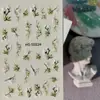 Adesivos de Unha Flor Branca de Primavera Transfronteiriços 3D Impermeáveis Pintados à Mão Flor Fresca Relevo Adesivos de Unha Modelo Hg