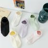 Nuevos Calcetines Casuales Deportivos de Algodón Lycra de Color Sólido con Malla Transpirable Invisible Cómodos para Mujer, Delgados, Combinables, Transpirables