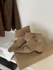 Botas Western Femininas com Salto Escondido em Design de Fivela de Cinto, Botas de Moda Vintage de Cano Médio Outono/Inverno 2026, Conversíveis para Uso Duplo com Saias
