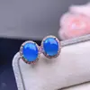 Brincos Populares de Opala Brilhante, Cristais Limpos, Bom Fogo, Pedra Principal 8X10mm, Ajuste de Precisão em Prata S925