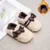 Zapatos de Peluche para Niñas con Lazo 2026 Invierno Nuevos Zapatos de Algodón con Suela Suave Forro de Lana de Cordero Mocasines para Niños