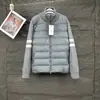 Jaqueta de Penas Masculina Mongol Edição Alta Costura de Ponto na Manga Gola Costurada Moda Versátil Simples Casual de Negócios Leve