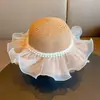 Chapéu Infantil Verão Menina Chapéu de Sol Palha Chapéu Fofo Menina Princesa Chapéu Protetor Solar Aba Larga Feminino Tesouro Praia Chapéu de Pescador