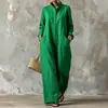 Ropa de mujer transfronteriza europea y americana 2026: mono de vacaciones, a la moda, de color liso, con cuello alto, de manga larga, corte holgado, de un solo pecho