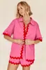 2024 Principios de Primavera Nuevo Transfronterizo Europeo y Americano Comercio Exterior Femenino Moda Sencilla Camisa Corta Traje Casual -88156