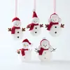 Colgante de muñeco de peluche personalizado más vendido, muñeco de nieve rojo y blanco, decoración de árbol de Navidad, adorno colgante, figura decorativa de escritorio