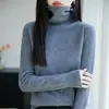 Suéter de Tricô com Gola Alta e Borda Enrolada para Mulheres, Nova Moda Primavera e Outono 2025 Camada Interna, Suéter de Tricô Feminino Outono e Inverno