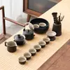 Juego de Té Chino Set para Sala de Estar en Casa Oficina Simple Cerámica Barro Negro Tetera Taza de Té Juego Pequeño Juego de Té Kung Fu