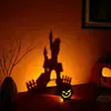 Ornamentos de Projeção de Madeira Artesanais DIY Halloween Mais Vendidos Transfronteiriços, Castiçais de Luz e Sombra, Decorações Personalizadas de Atmosfera para o Festival dos Fantasmas