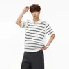 2026 Novo Modelo Estilo Old Money Pronto para Envio Tricô de Luxo Leve Camisa Polo Color Block Listrada com Toque de Alto Padrão, Unissex