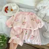 Conjunto de Ropa de Casa de Verano 2026 para Niños y Niñas, Elegante Cuello Elástico Manga Corta Pantalones Cortos