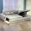 Sofá Cama Multifuncional de Doble Propósito con Almacenamiento Plegable para Apartamentos Pequeños, Combinación de Esquinero con Chaise Longue para Sala de Estar