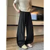 Nova Coleção de Outono 2026: Calça Plissada Curva com Pernas Retas, Efeito Linho Composto no Interior, Tamanhos M-5XL, HK26675-Especial P26