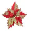 Accesorios para decoración de árbol de Navidad, coronas, tallos florales, flores artificiales, flores simuladas, flores de Navidad, flores falsas, decoraciones de Navidad