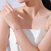 Pulsera de plata de ley S925 ligera de lujo con microdiamantes y flores pequeñas para mujer, con costuras frescas de verano, diseño geométrico, joyería de mano abierta