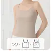 Camisola regata feminina de verão, sem costura, com bojo fixo de ar, fina, peça única com bojo, sutiã, roupa íntima slim