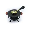 Crisol de Cera Vintage Estilo Trípode Pequeño Crisol para Derretir Perlas de Cera, Crisol Pequeño para Estampar con Cuchara de Cera y Soporte de Hierro