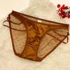 Calcinha de renda de gaze leve ultrafina estilo francês, feminina, cintura baixa, sexy, translúcida, malha fina, cinto fino, calcinha tentação oca
