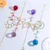 Colgante de cristal para ventana Amazon transfronterizo, atrapasoles, luna, mariposa, carillón de viento, decoración de habitación, colgante, accesorios DIY