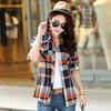 Camisa a cuadros nueva de primavera y otoño, camisa de manga larga para mujer, camisa de mujer a la moda, chaqueta de mujer delgada, entrega al por mayor