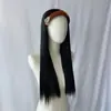 Moda Feminina Europeia e Americana Aro de Cabelo Marrom Retrô Peruca Peça Única Artificial em Forma de U Fio de Alta Temperatura Meio Touca Pronto para Venda