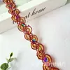 2.4 Encaje Colorido con Forma de Ola de Hilo Dorado y Plateado Ancho, Accesorios para Ropa Étnica y Disfraces de Teatro Tradicional, Tiras Decorativas para Zapatos y Sombreros, Tiras Decorativas para Bolsos