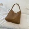 Bolsa feminina de grande capacidade, nova tendência 2026 outono vintage padrão trançado Maillard bolsa tote para o dia a dia, bolsa de ombro