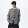 Cardigã Listrado Estilo Americano Suéter Unissex Outono Inverno Solto Tricô Old Money Estilo ins Roupa de Fora Preguiçosa