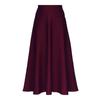 Falda Larga Plisada de Algodón de Cintura Alta Slim A-line Vintage Artística para Primavera y Otoño, Falda de Vuelo Grande, Falda Elástica para Mujer