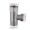 Válvula distribuidora de agua de tres vías (una entrada, dos salidas) válvula angular, distribuidor de agua, grifo (conector flexible de uno a dos), Acero inoxidable 304.