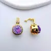 Retención de Color Alta Chapado en Oro Incrustado Zirconio Cortado Fuego Abalorios Espaciadores de Múltiples Pasadas Broche Universal Colgante Accesorios para Pulsera Collar Pendientes DIY