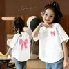 Camiseta de Manga Curta para Meninas Verão Estilo Coreano Infantil Bebê 2026 Novo Estilo Roupa de Verão Roupa Infantil Tops de Meia Manga