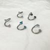 Anillo S de Dientes Internos Diamante Super Brillante Circonita Acero de Titanio 1.2 Grueso 1.0 Diente Piercing Anillo para Labio Anillo para Cartílago de Oreja Joyería Estilo Dulce