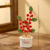 Planta en Maceta de Osmanthus Tejida a Mano Producto Terminado Flor de Simulación Planta en Maceta Crochet Tejido Flor de Hilo Que Nunca Se Marchita Decoración de Escritorio