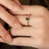 Nuevo Anillo de Turmalina en Polvo Natural de Alta Imitación Transfronterizo Estilo Japonés y Coreano Lujo Ligero Diseño de Nicho Anillo Abierto Versátil para Mujer