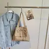Nova bolsa de mão simples estilo coreano para mulheres, bolsa tote de lona, resistente ao desgaste, bolsa de ombro de grande capacidade para estudantes universitários, adequada para o dia a dia